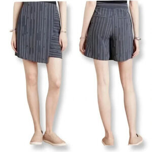 Anthropologie Elevenses Peoria Side Zip Mini Denim Look Skort Size 4